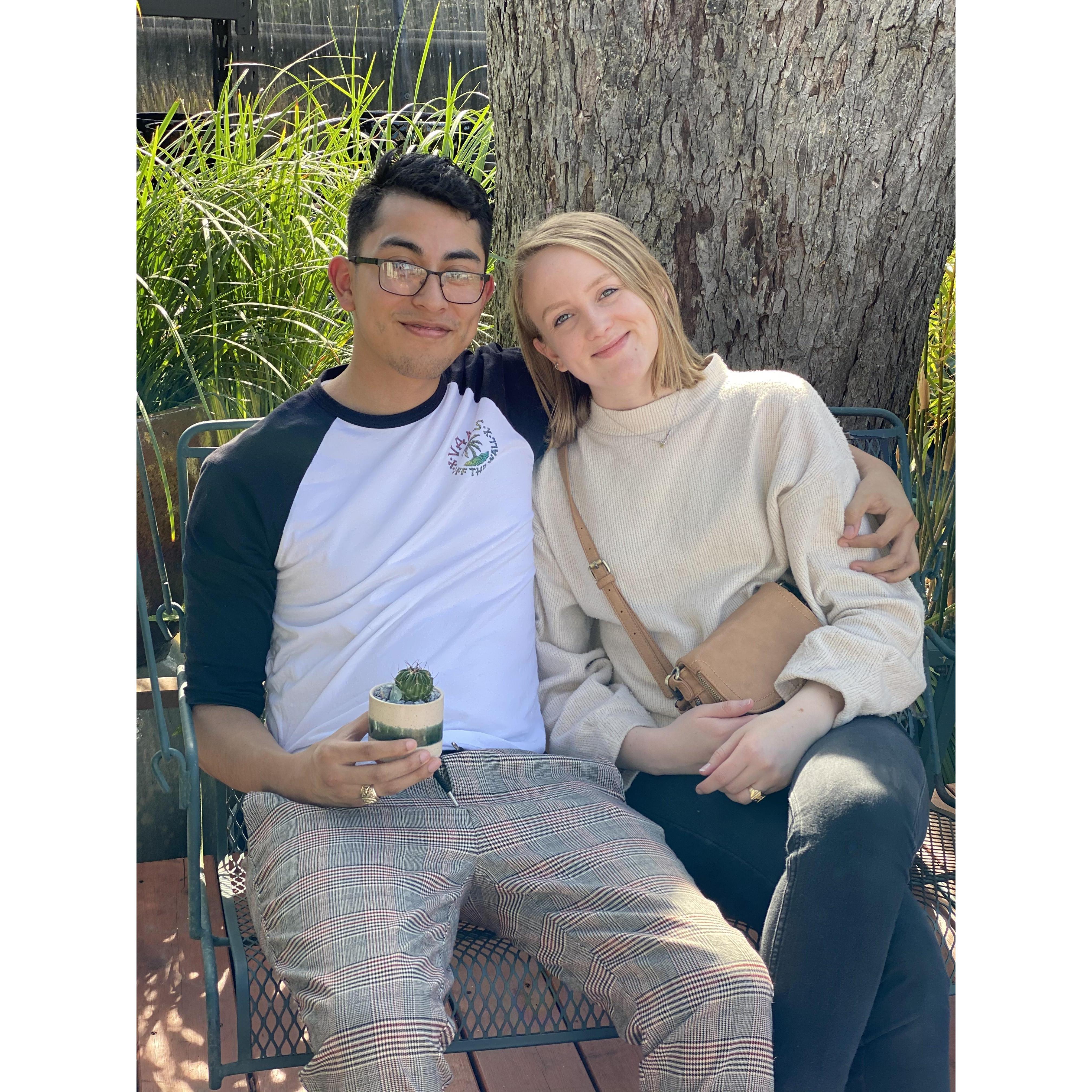 One of our first trips to Tillery Plant Nursery in Austin, TX. This was just the start of Steve's love for house plants. The cactus in the picture is alive and well today!