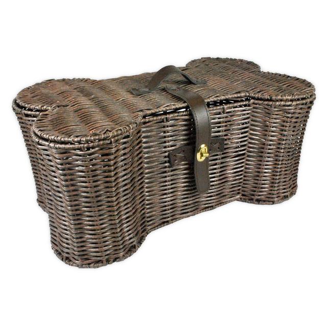 Dii® Bone Dry Bone Shaped Large Dog Toy Basket in Brown