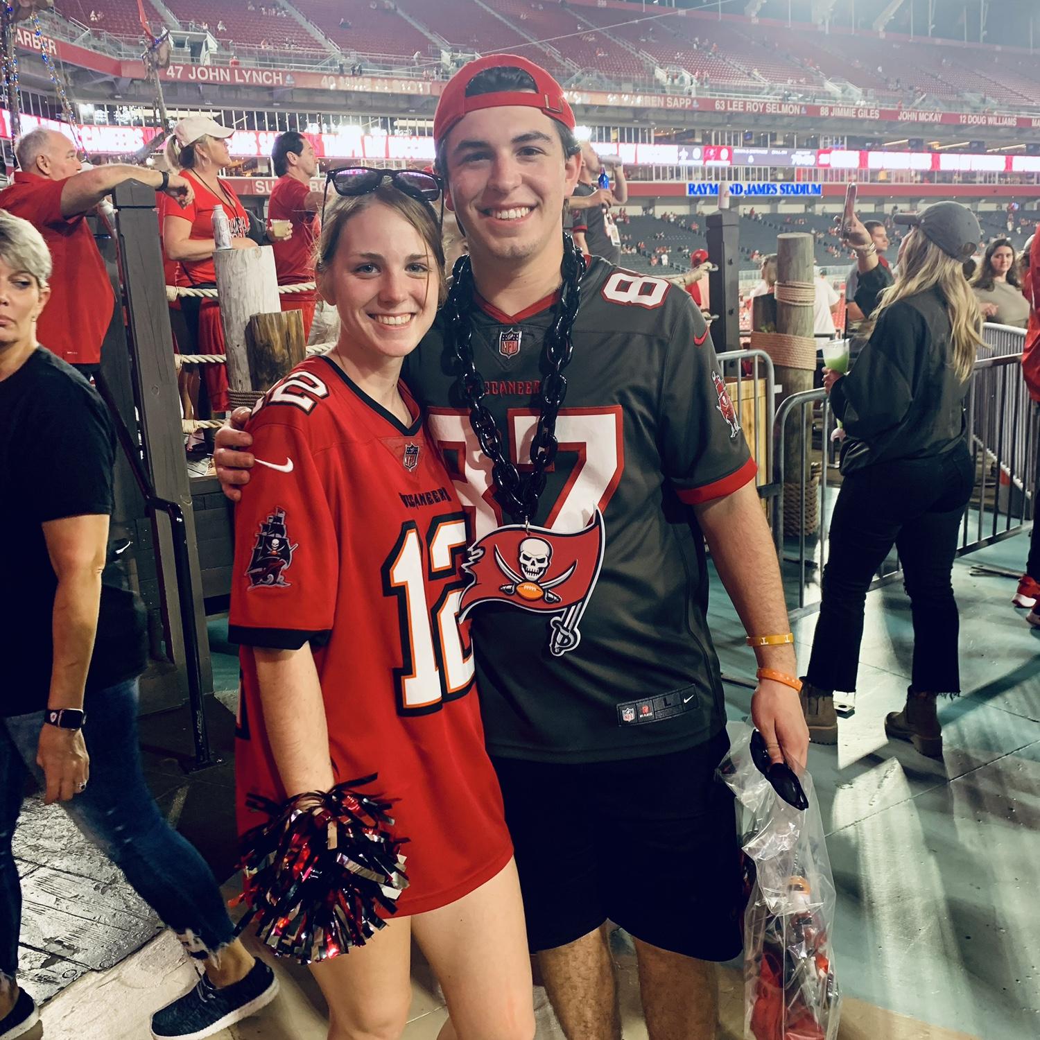 Our first trip together! Gabe is a HUGE Tampa Bay fan, and I surprised him with tickets to a game in Tampa. We had so much fun, and he even got me hooked on the Bucs!