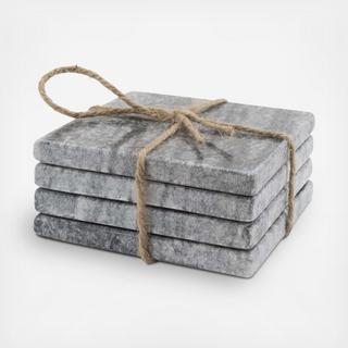 Marble Square Coaster, Set of 4