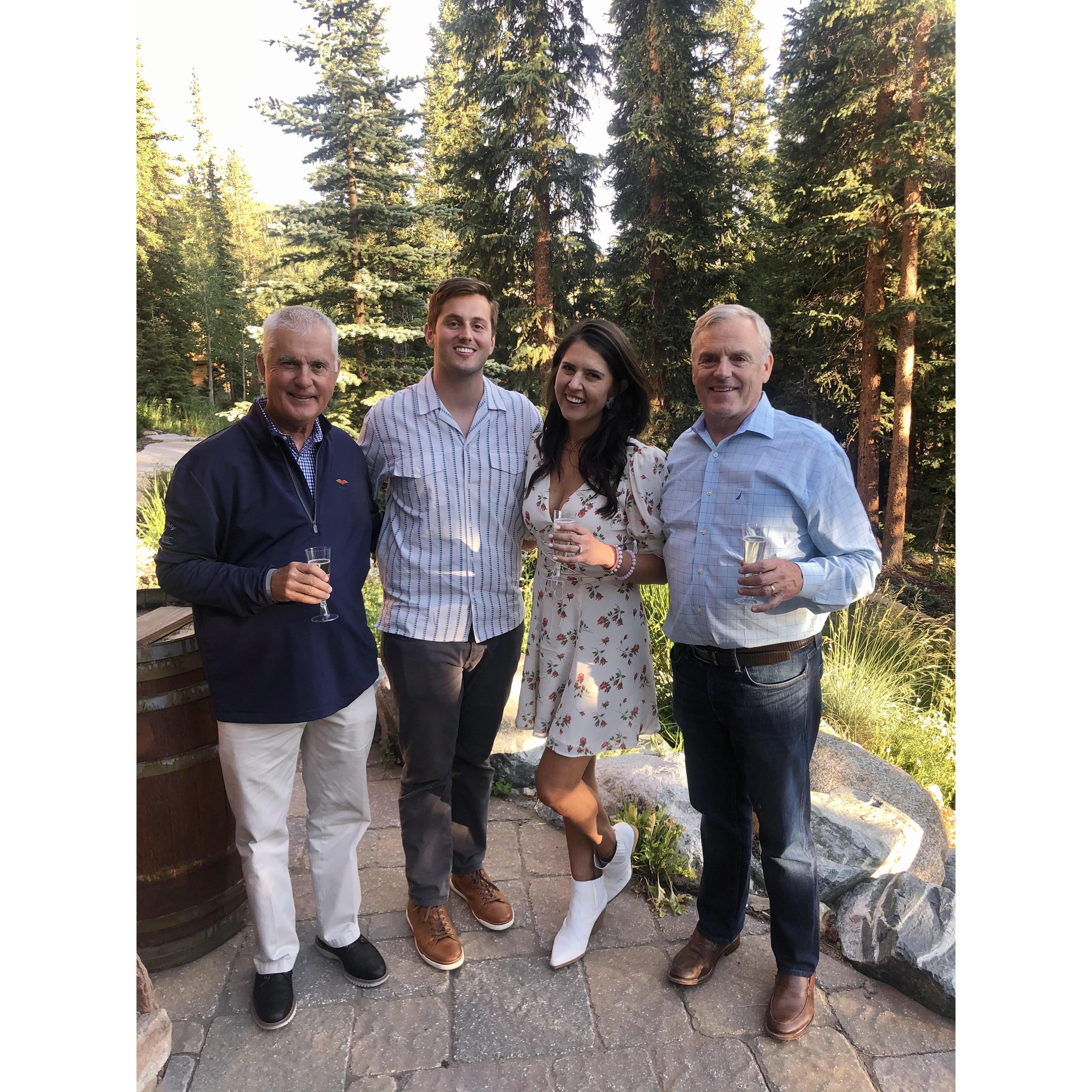 Us with our dads right after we got engaged! Breck 2020