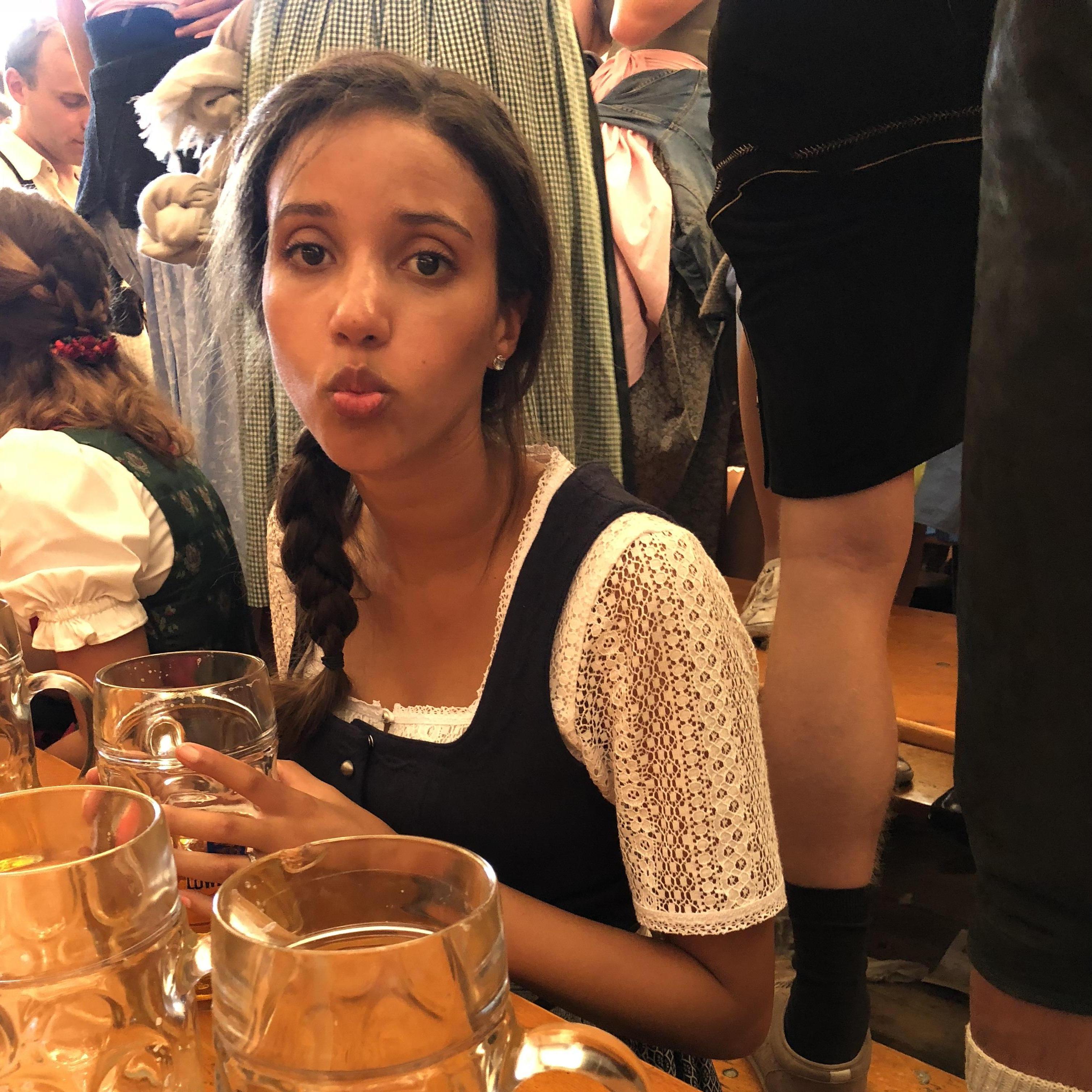 Alex humoring Connor at Oktoberfest 2018