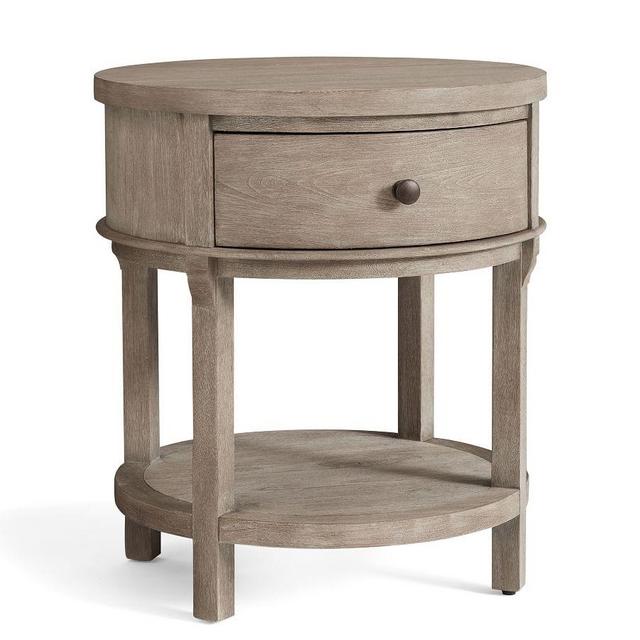 Toulouse Round Nightstand, Gray Wash