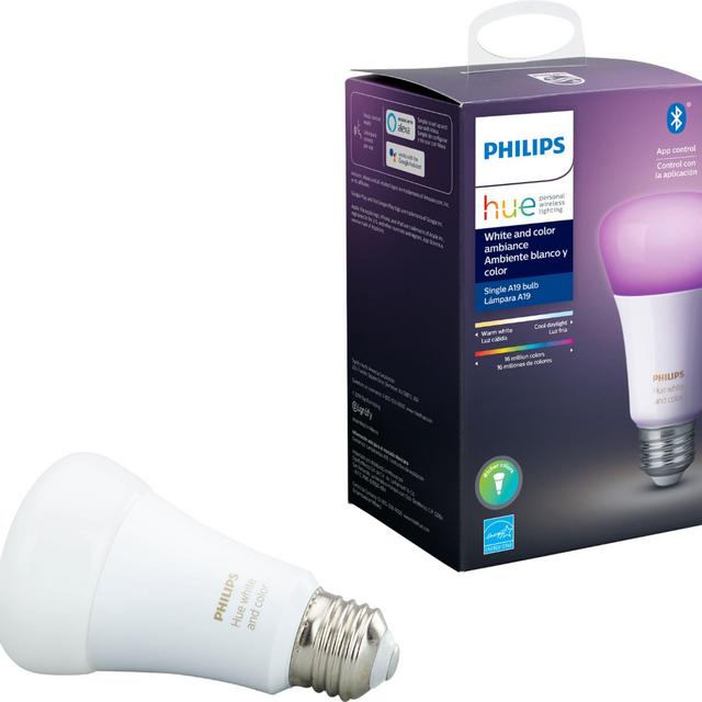 Philips - Hue White & Color Ambiance A19 Bluetooth Smart LED Bulb - Multicolor