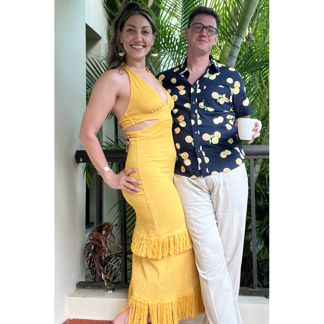 Dressing up for a romantic dinner in Dominican Republic, spring 2023.