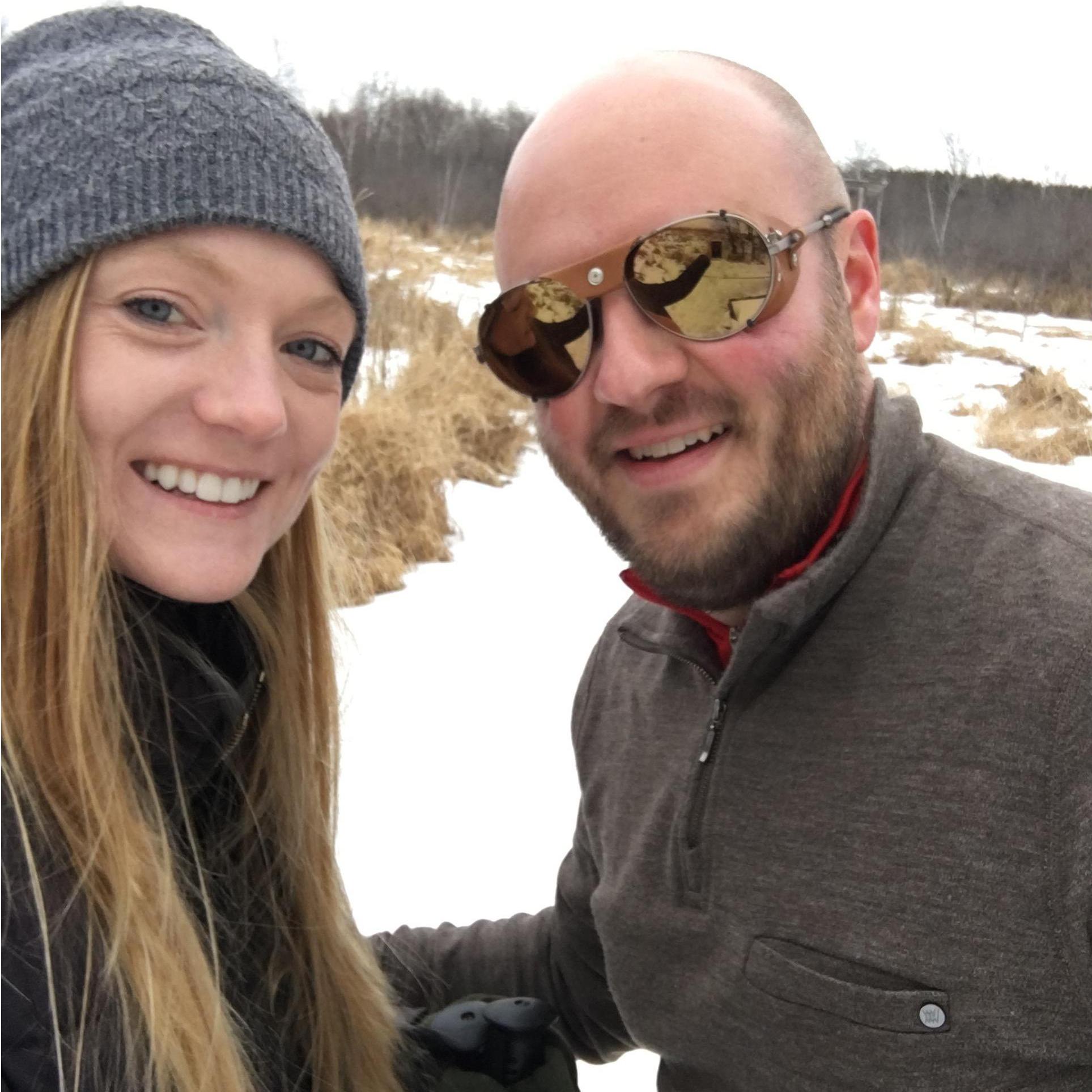 Trying our our new hobby: snowshoeing!