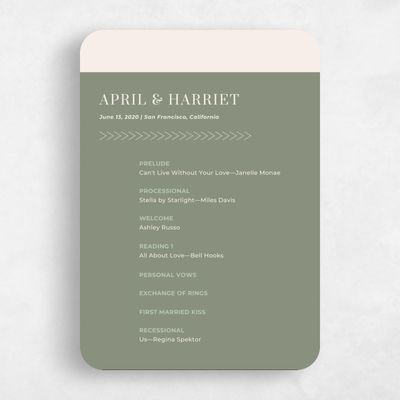 Green Rounded Wedding Program - Perch