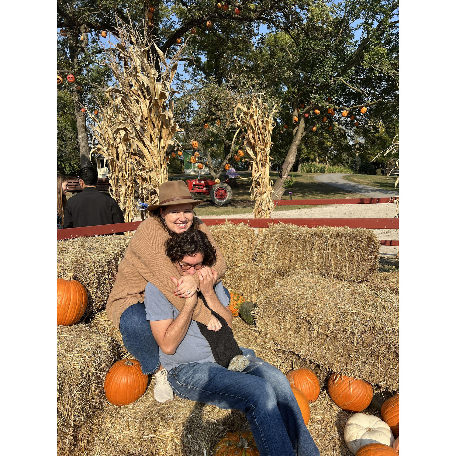 And turns out that pumpkins are really great, "We're engaged!" photo backdrops.