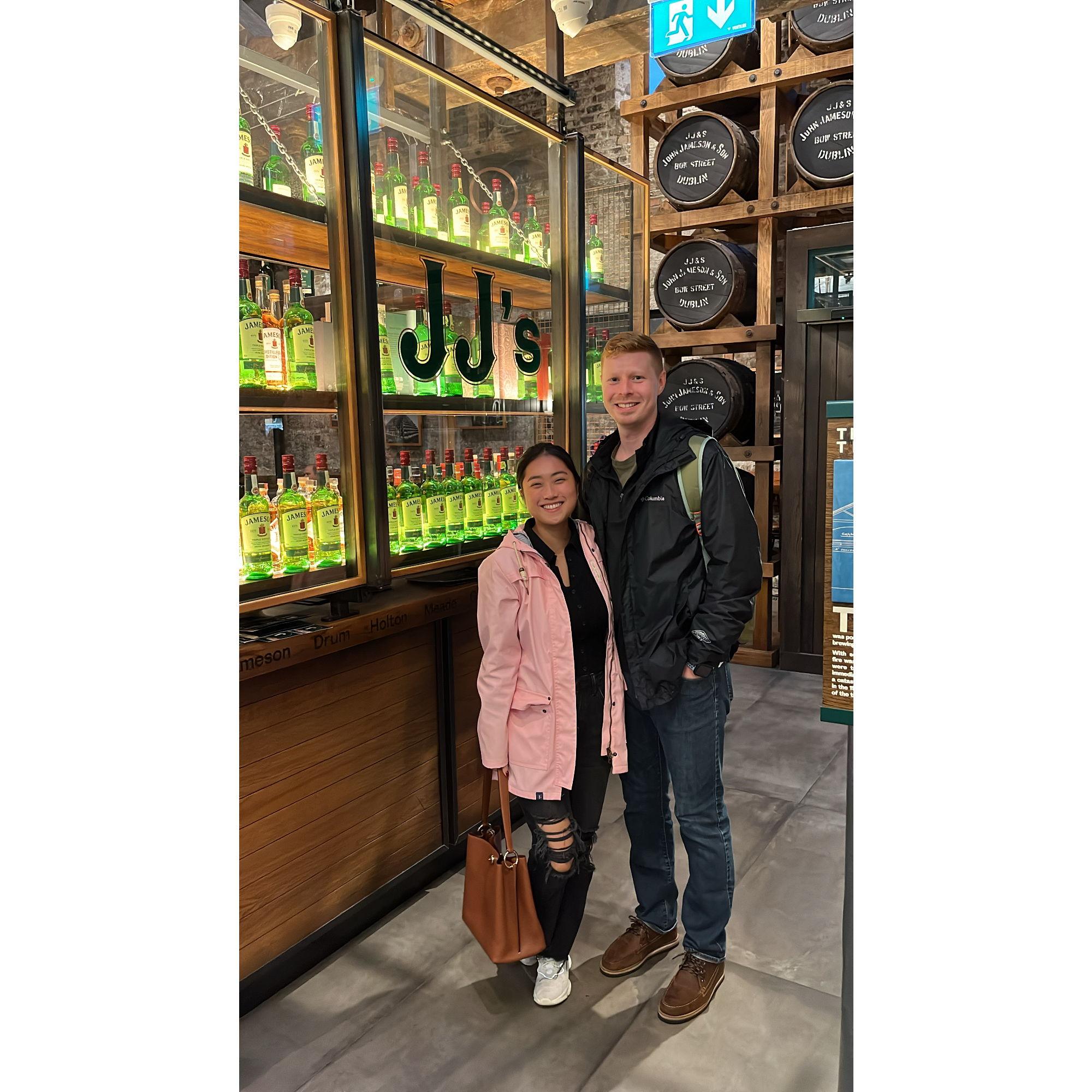 Getting our drank on in Ireland at the Jameson Distillery