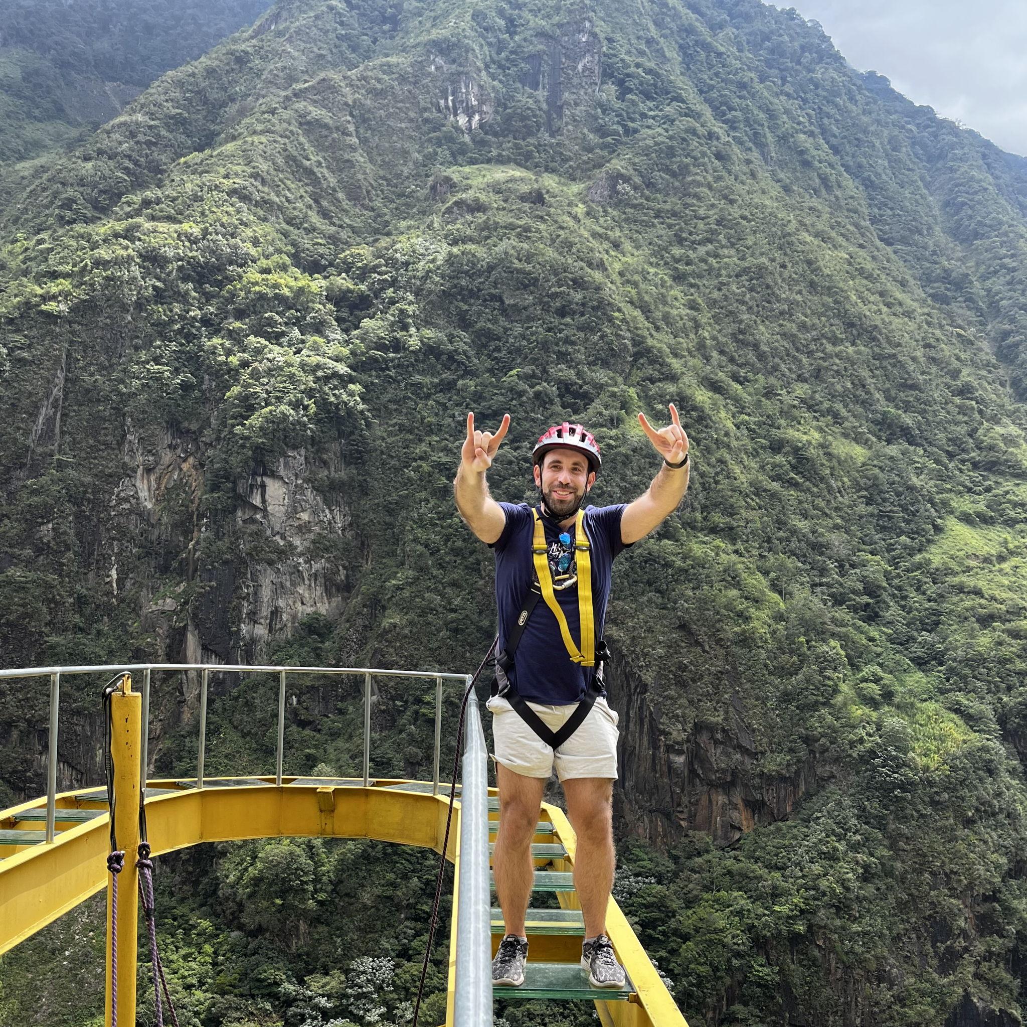 Baños de Agua Santa - Michael fully embracing the spirit of Baños, always ready for the next adventure.