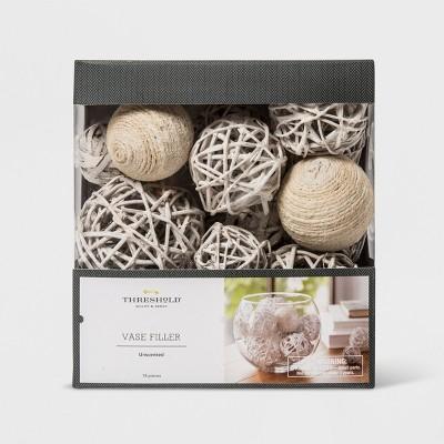 Unscented Jute Rope And Twig Balls Vase Filler White - Threshold&#8482;