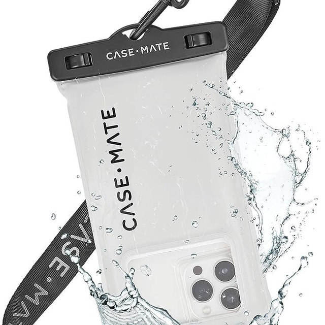 Case-Mate - IP68 Waterproof Phone Pouch/Case [Touchscreen Compatible] - Floating Waterproof Phone Case w/Crossbody Lanyard - Grey/Black