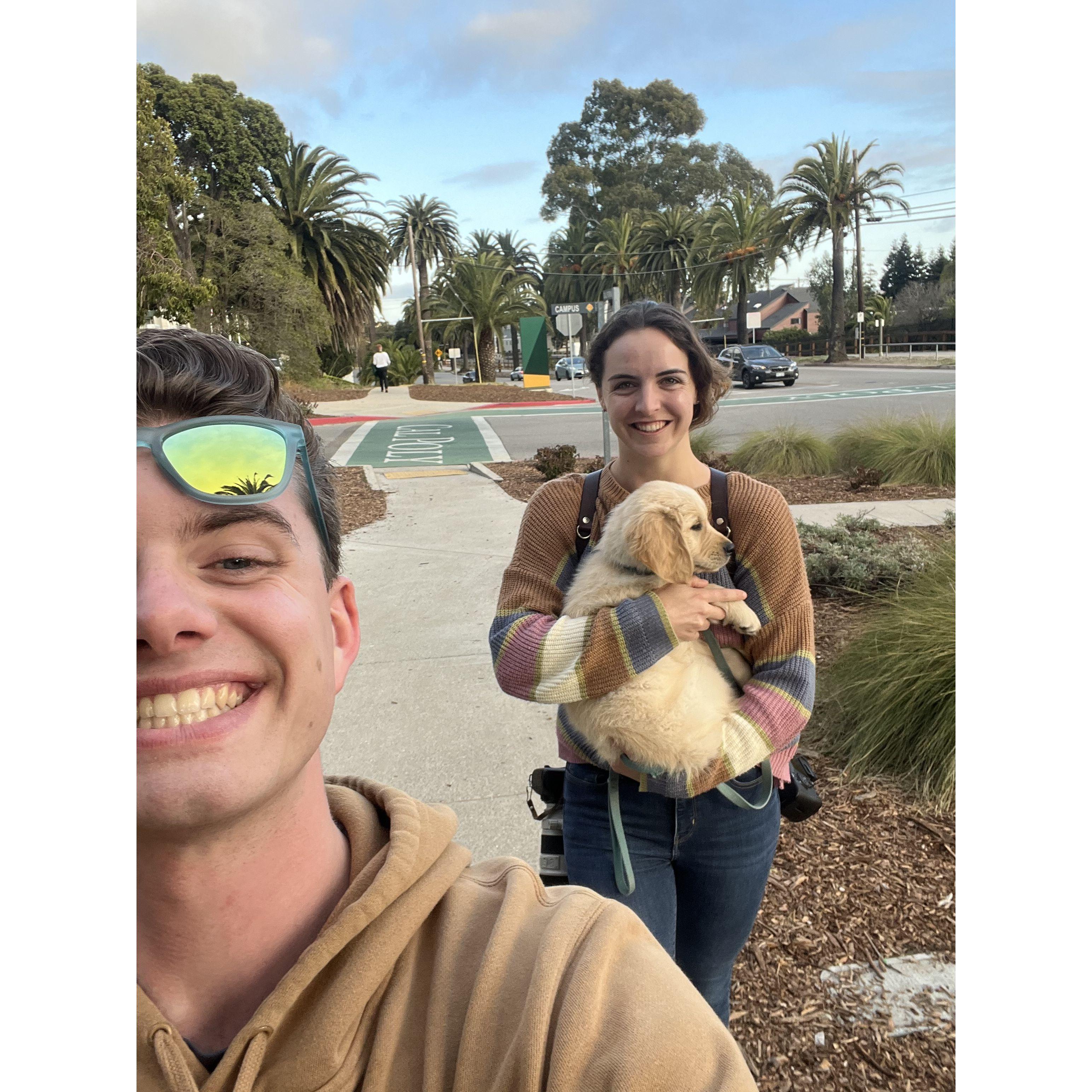 May 26, 2023 Archer attended his first of many photography sessions while Katherine worked and Ryan taught him how to be a proper working dog.