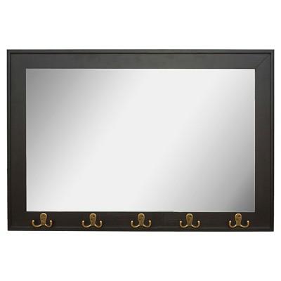 Rectangle Entryway Decorative Wall Mirror with Hooks - Threshold™