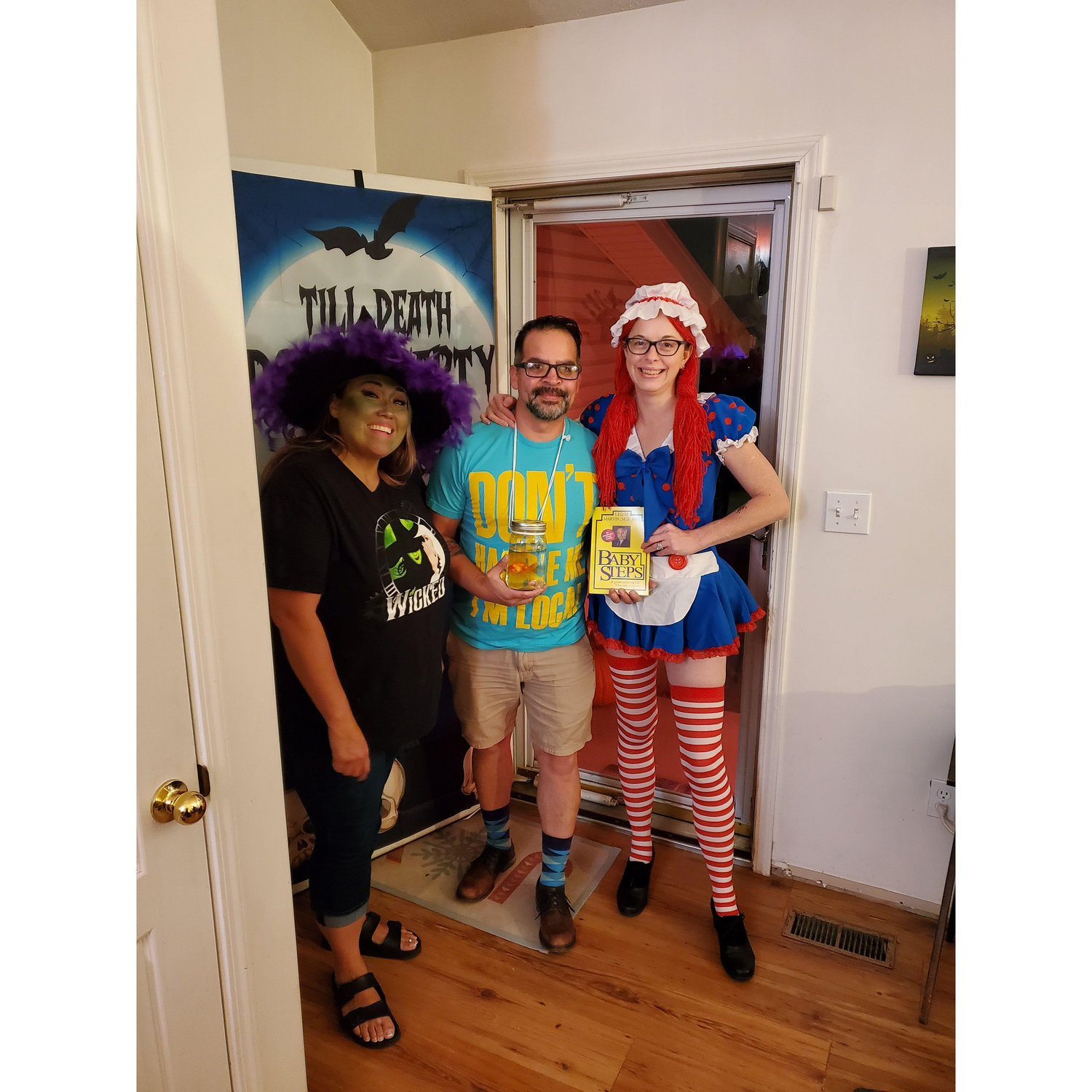 Tiffany, Danny, Stephanie at our Engagement/Halloween Party