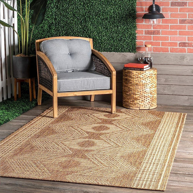 nuLOOM Ranya Tribal Indoor/Outdoor Area Rug, 4' x 6', Light Brown