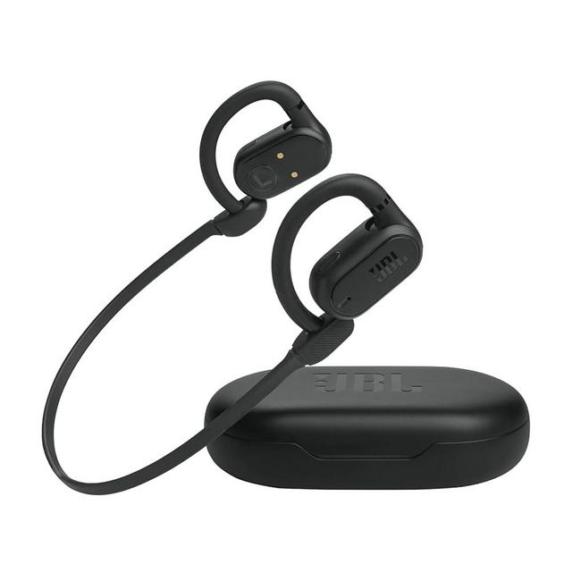 JBL SoundGear Sense - True Wireless Open-Ear Headphones, OpenSound Technology, Splash and dust Resistant, 4 mics for Crisp, Clear Calls, Up to 24 Hours of Battery Life, Plus Speed Charge (Black)