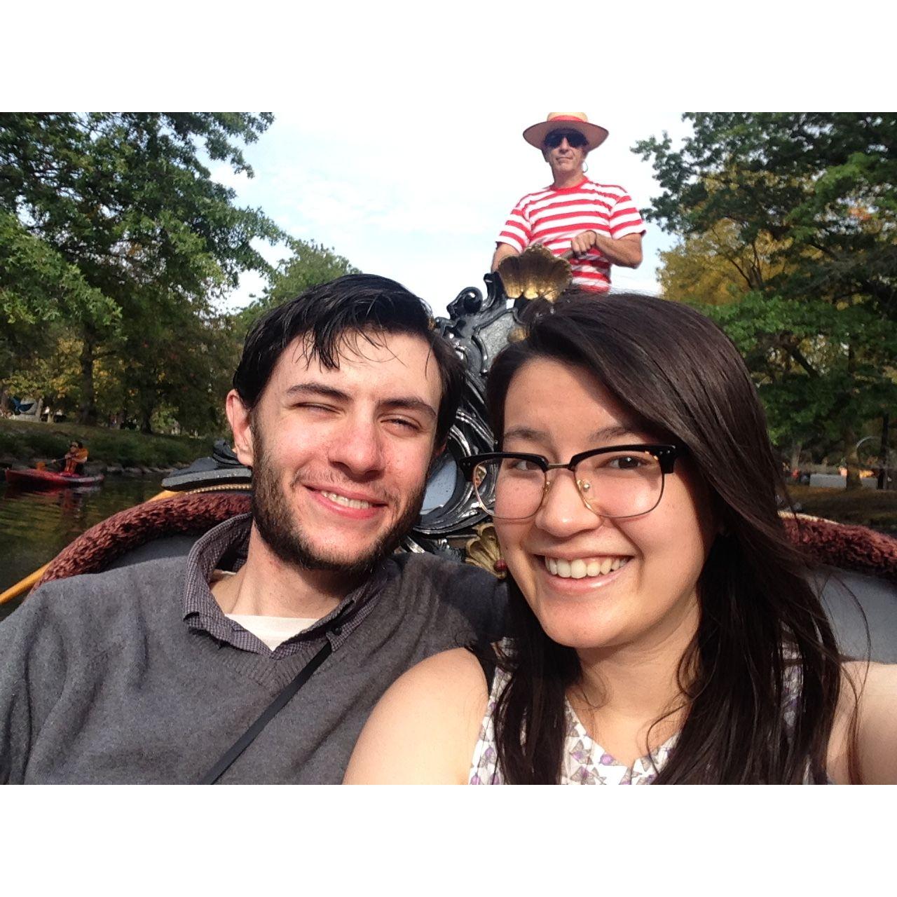 Gondola ride in Boston for our 5th (?) anniversary.