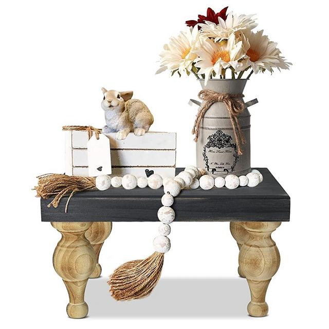 Decorative Tray Riser Display Stand for Coffee Bar Table Decor Rustic Centerpiece Tray Counter Organizer for Kitchen Farmhouse Pedestal Stand Farmhouse