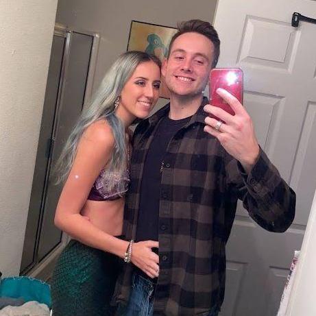 Our first Halloween - Mermaid and Dean from Supernatural (also the first picture we took together)