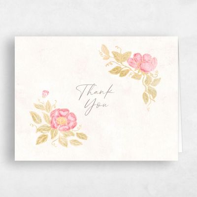 Pink Spring Wedding Thank You - Muriano Landscape