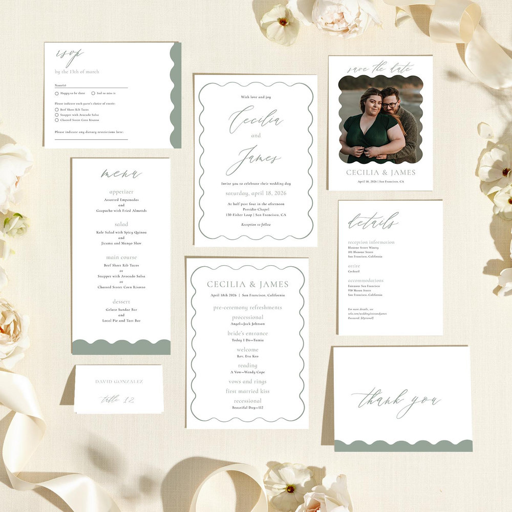 Biltmore | Sage | Zola Wedding Place Cards