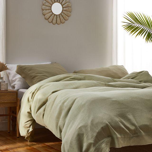 Palmer Linen Blend Duvet Cover - Green - King