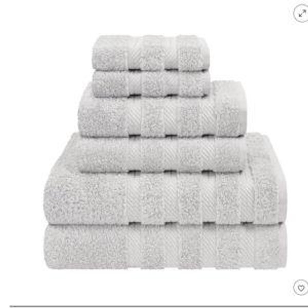 American Soft Linen 6 Piece Towel Set, 100% Cotton Bath Towels for Bathroom, Colonial Blue