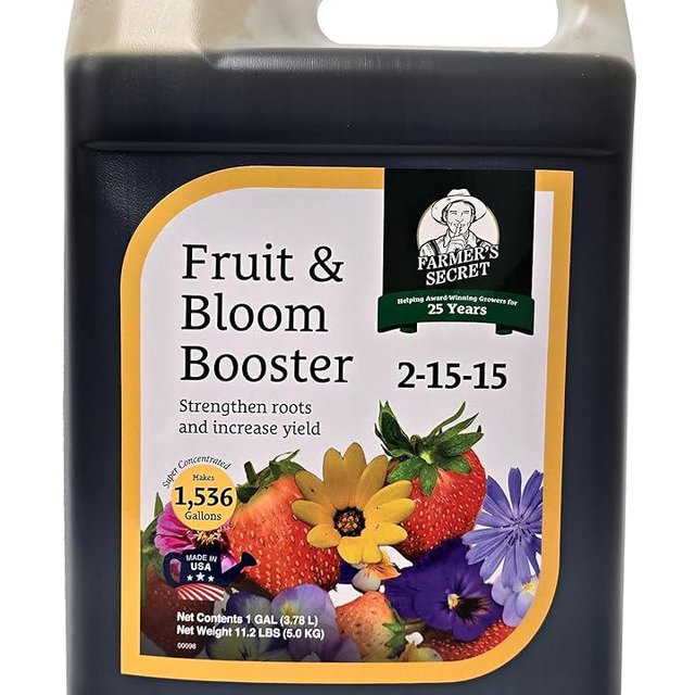 Farmer’s Secret Fruit & Bloom Booster Fertilizer (128oz) - Super Concentrated - Boosts Flowering and Yield on All Varieties of Fruits, Vegetables and Flowers