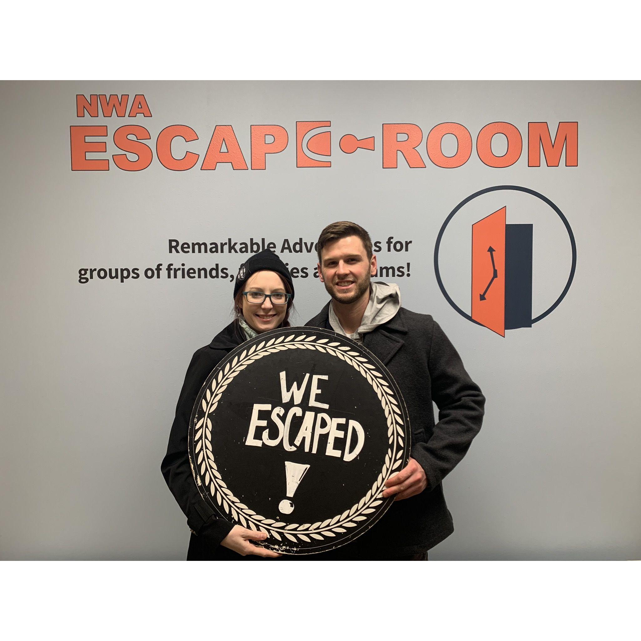 One of our first dates. We did not escape in time :(