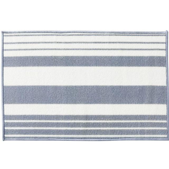 Elsa Striped Kitchen Washable Mat , 2 x 3', Blue Multi