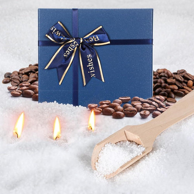 MTLEE Pearled Candle 2.2 Lb/35oz Scented Sand Candle Kit Include 50 Wicks, Bow Gift Box, Spoon Reusable Pearled Wax for Mother Mom Day Gift DIY Home Kit(Coffee)