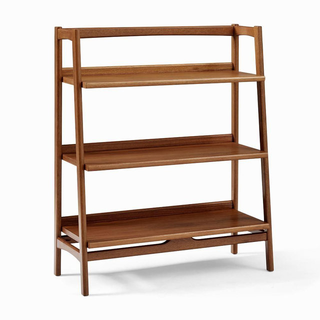 Mid Century Bookshelf - Low Wide, Acorn Finish