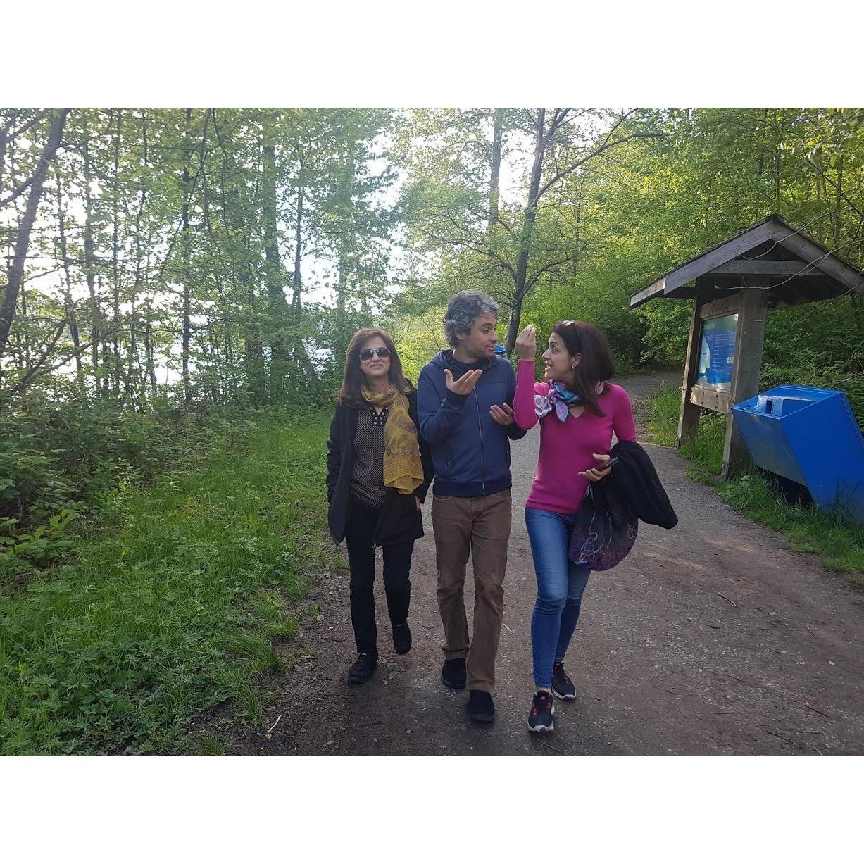 Neda, Bahram and Maryam posing for a candid shot