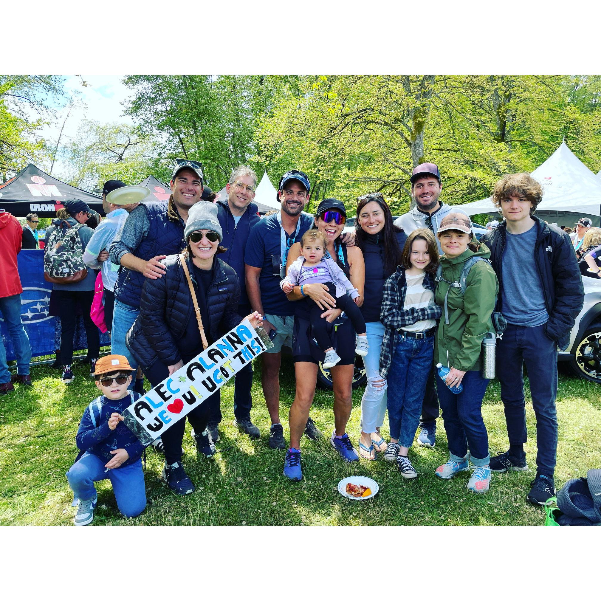 Our first Ironman together in Victoria, May 2022 - Jake, Miriam and David came from Brooklyn; Aunty Ari and Uncle Isaac came from Colorado; Sam and Pam and kids joined in to cheer us on!