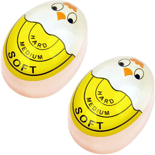 Egg Timer Sensitive Hard & Soft Boiled Color Changing Indicator Tells When Eggs Are Ready (Yellow 2pcs)