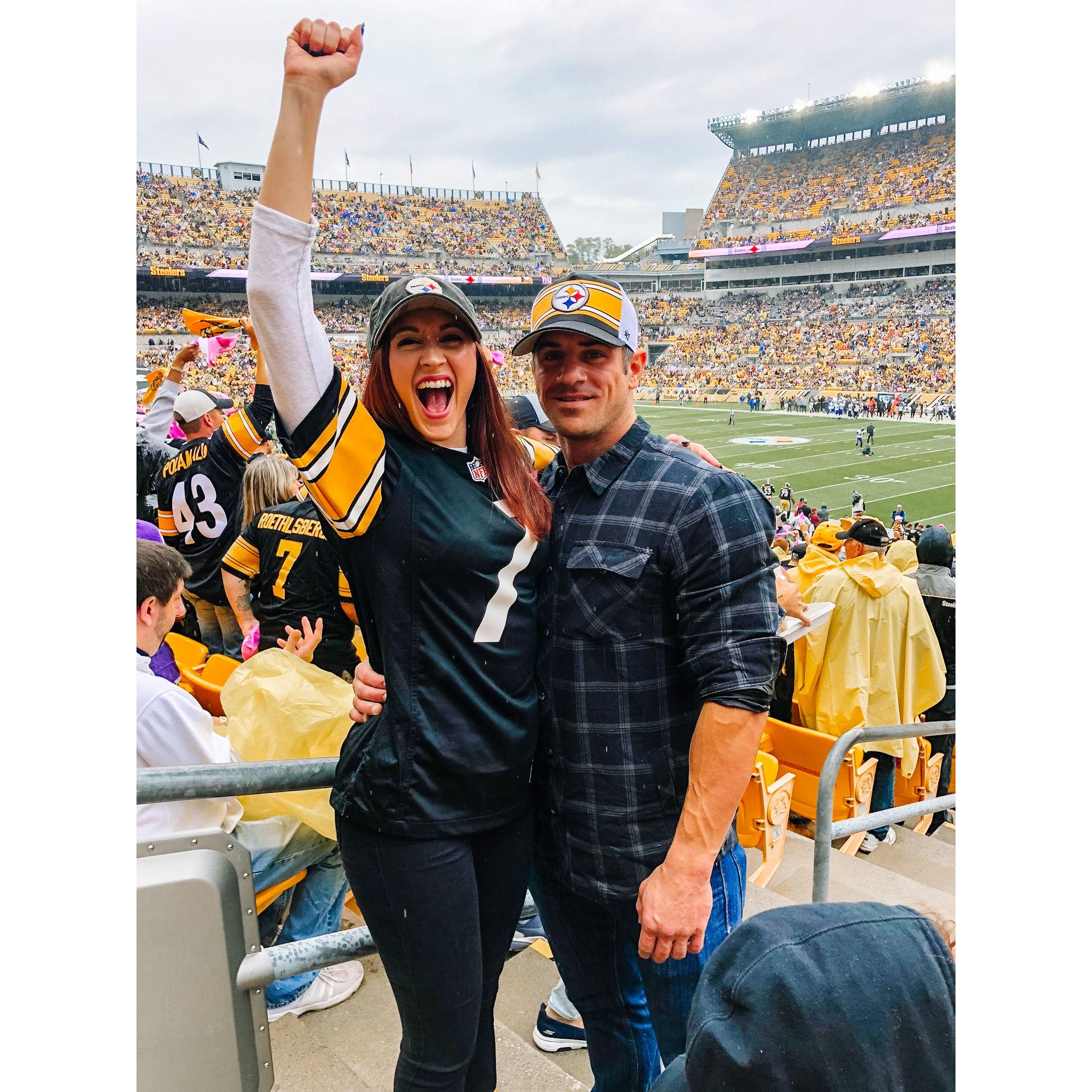 The social butterfly and the introvert. Opposites really do attract! Steeler Nation!