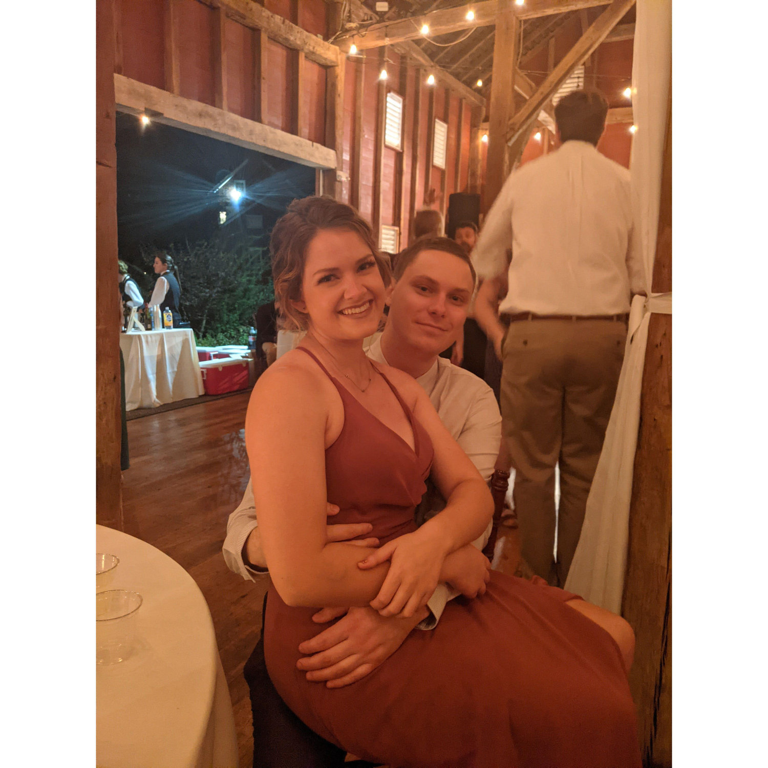 At Lizzie and Wes's wedding in September 2021