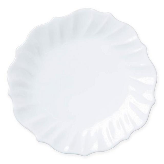 Vietri Incanto Stone White Ruffle Dinner Plate