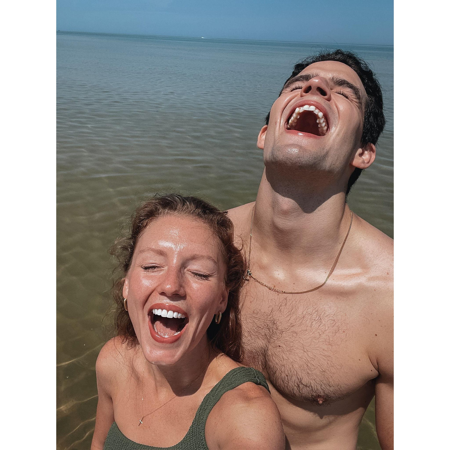 Sharing a love for the sun. Moment right before Vinny proposed.