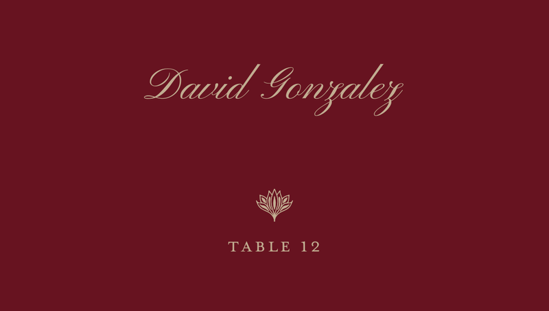 Taneja | Dark Burgundy | Zola Wedding Place Cards