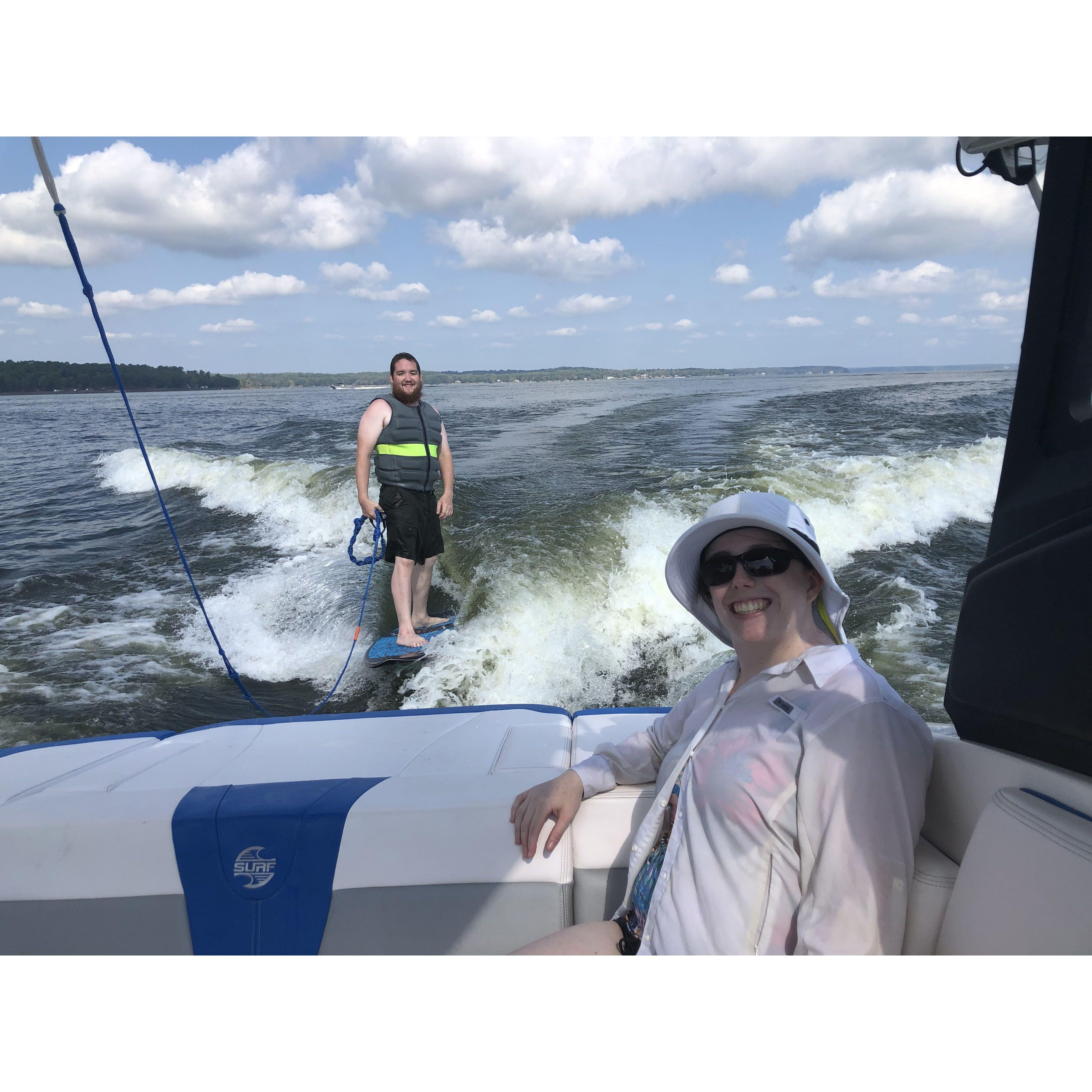 Eric showing off his skills at the lake