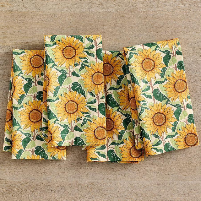 Sunflower Organic Cotton Napkins - Set of 4