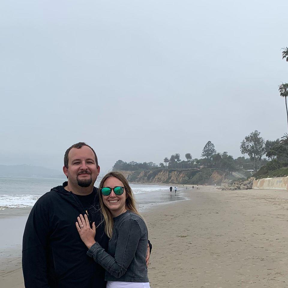 "The Proposal". Matt popped the question on this beach in Santa Barbara in July 2019.