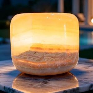 Marble Lamp Night Light Touch Bedside Table Lamp for Bedroom,Type-C Rechargeable Small Desk Bedside Small Lamps,Eye Caring Dimmable LED Ambient lamp (Amber Jade)