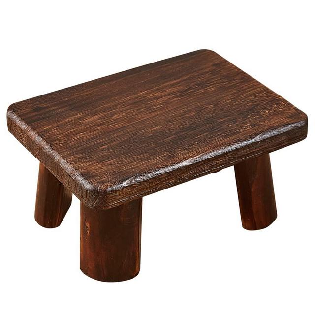 SINOBEST Wooden Stool, Rectangular Bedside Step Stool, Step Ladder for Kitchen & Bathroom, Foot Rest Stool Under Desk, Super Sturdy Hold Up to 500 LBS