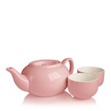 personaliTEA teapot with tea cups (pink)