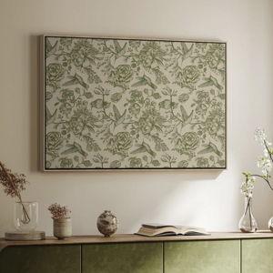 " Vintage Botanical - CX " - Floater Framed Canvas, 27" H x 41" W - Natural Frame Color