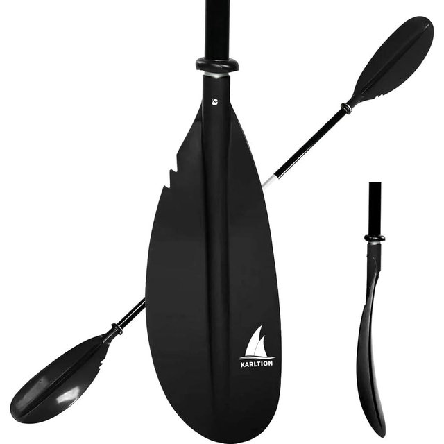 Karltion Kayak Paddle - Adjustable 2 Pieces Aluminum Alloy Shaft with Glass Fiber Blade for Surfing,Oar Fishing Easy Packable Travel