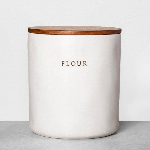 Flour Stoneware Canister with Wood Lid - Hearth & Hand™ with Magnolia